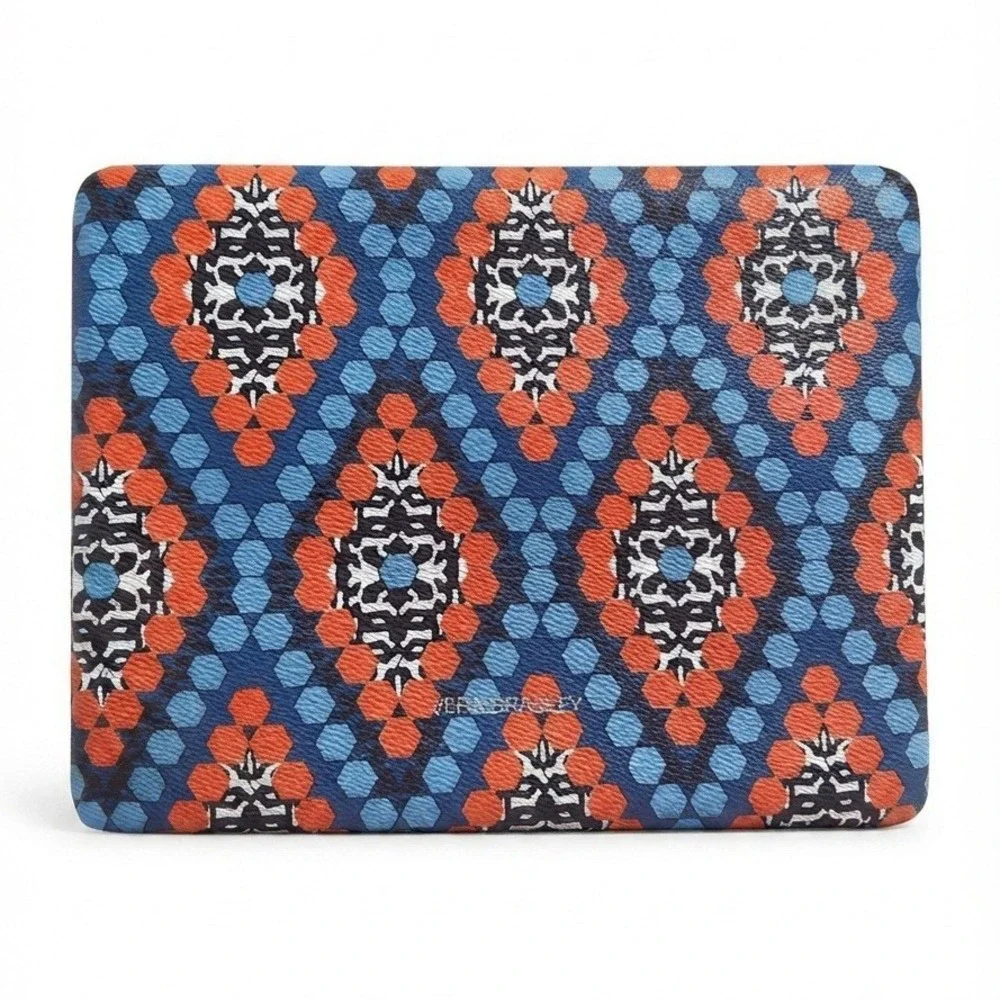 Vera Bradley Geometric Pattern Tablet/eReader Sleeve Pouch Case Blue Orange